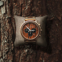 Chronograph Manhattan – Elegantes Holz- und Gold-Design